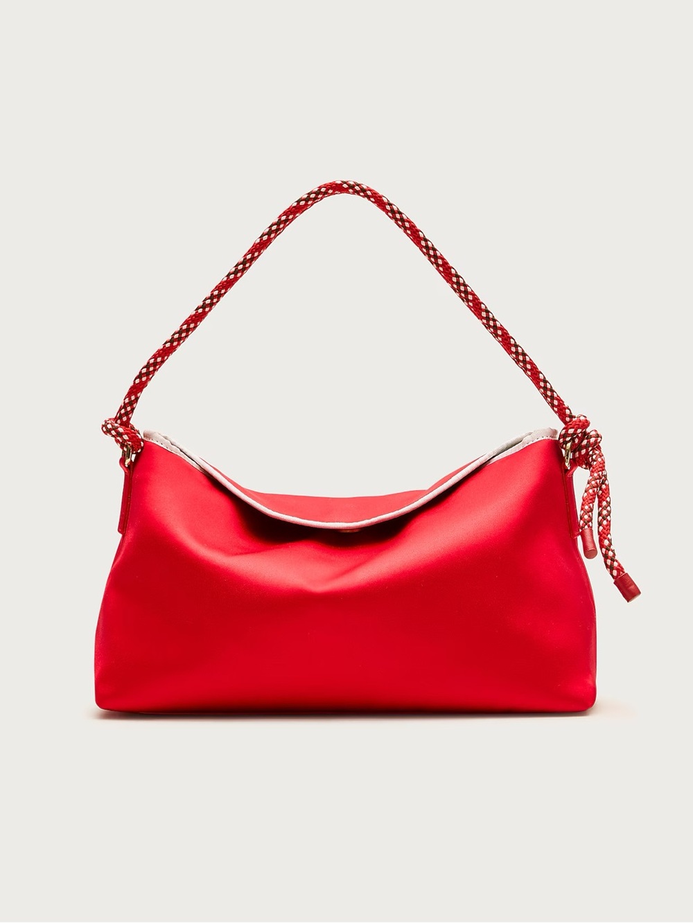 J. Crew Red Braided-Handle Shoulder Bag